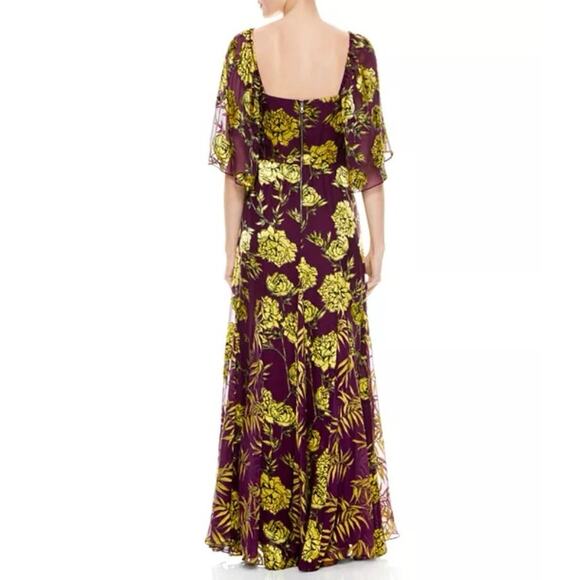 NEW ALICE + OLIVIA Clarine Silk Floral Maxi Dress Gown Size 0 Purple Fairy Artsy - Picture 3 of 13